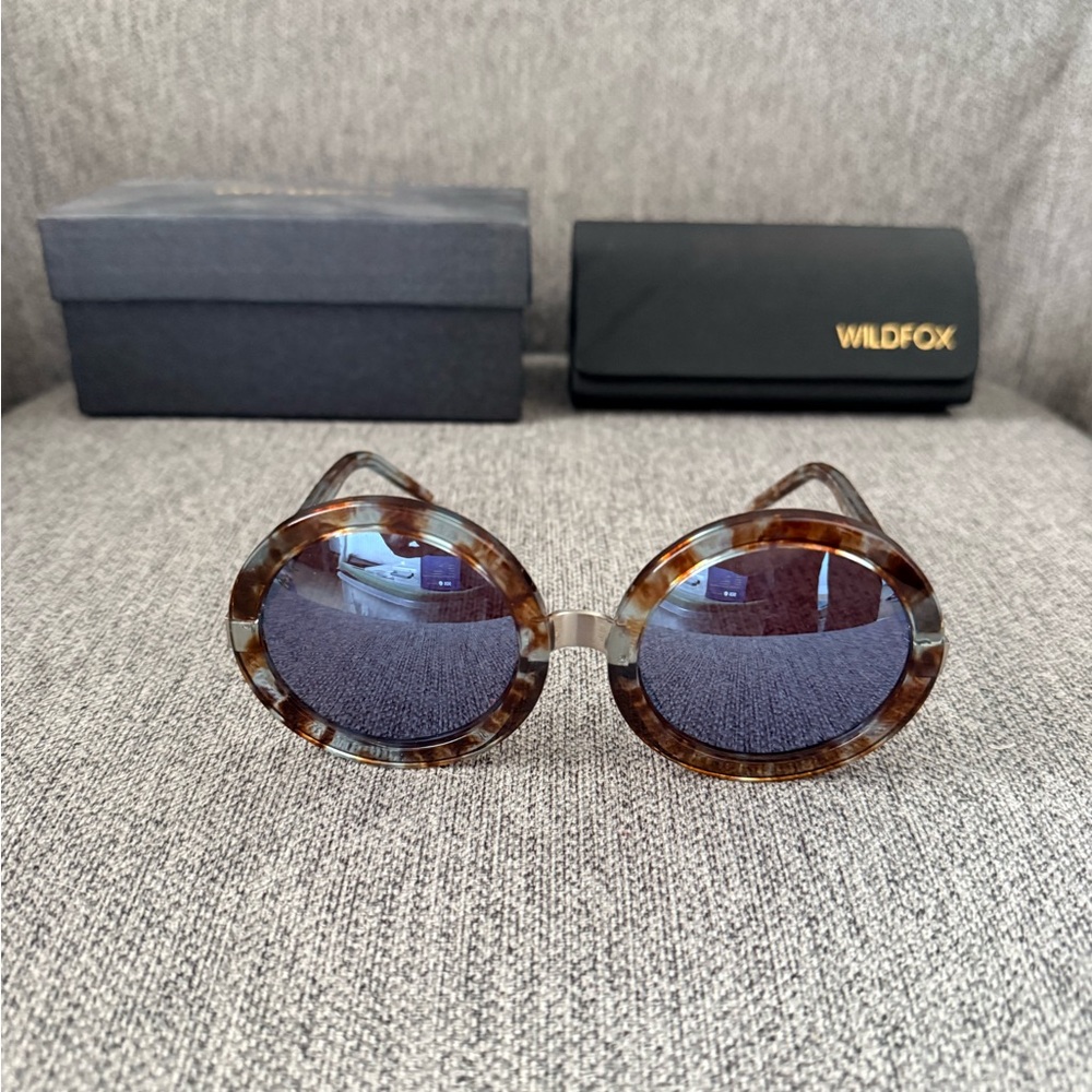 Wildfox Tortoise Shell Sunglasses with Blue Lenses
